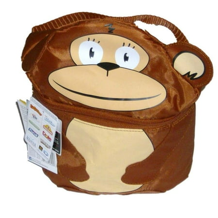 Artic Zone Jungle Monkey Soft Lunch Box Insulated Bag 2 Compartment Lunchbox