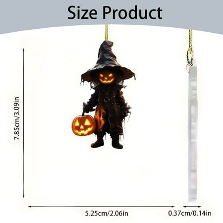 

Autumn Harvest Decor Clearance Sale Spooky Decor: 2024 New Acrylic Halloween Creative Pumpkin Man Car Rearview Hanger Decoration Black