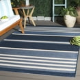 thumbnail image 2 of SAFAVIEH Courtyard Celinda Striped Indoor/Outdoor Area Rug, Navy Blue/Beige, 5'1" x 7'6", 2 of 11