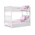 thumbnail image 3 of Max & Lily Solid Wood Twin over Twin Bunk Bed with Storage Trundle for Kids, White, 3 of 14