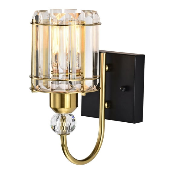 Aitana 5 in. 1-Light Indoor Brass Finish Wall Sconce with Light Kit
