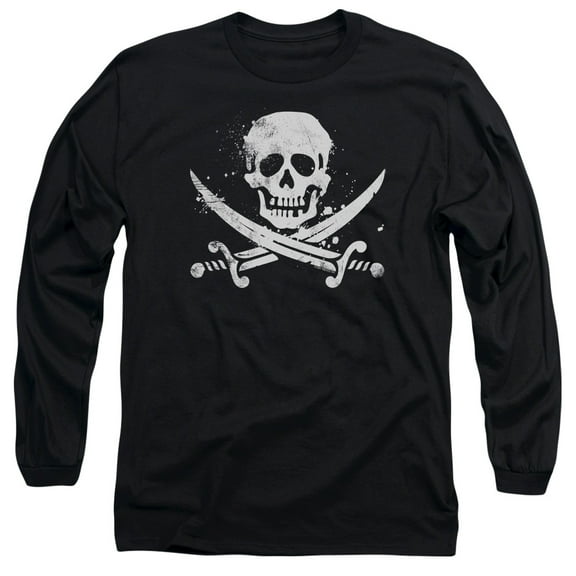 - Distressed Jolly Roger - Long Sleeve Shirt - X-Large