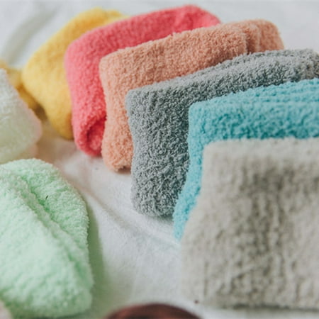

1 Pair Floor Socks Super Soft Ultra-thick Cotton Middle Tube Fluffy Autumn Winter Floor Socks for Home