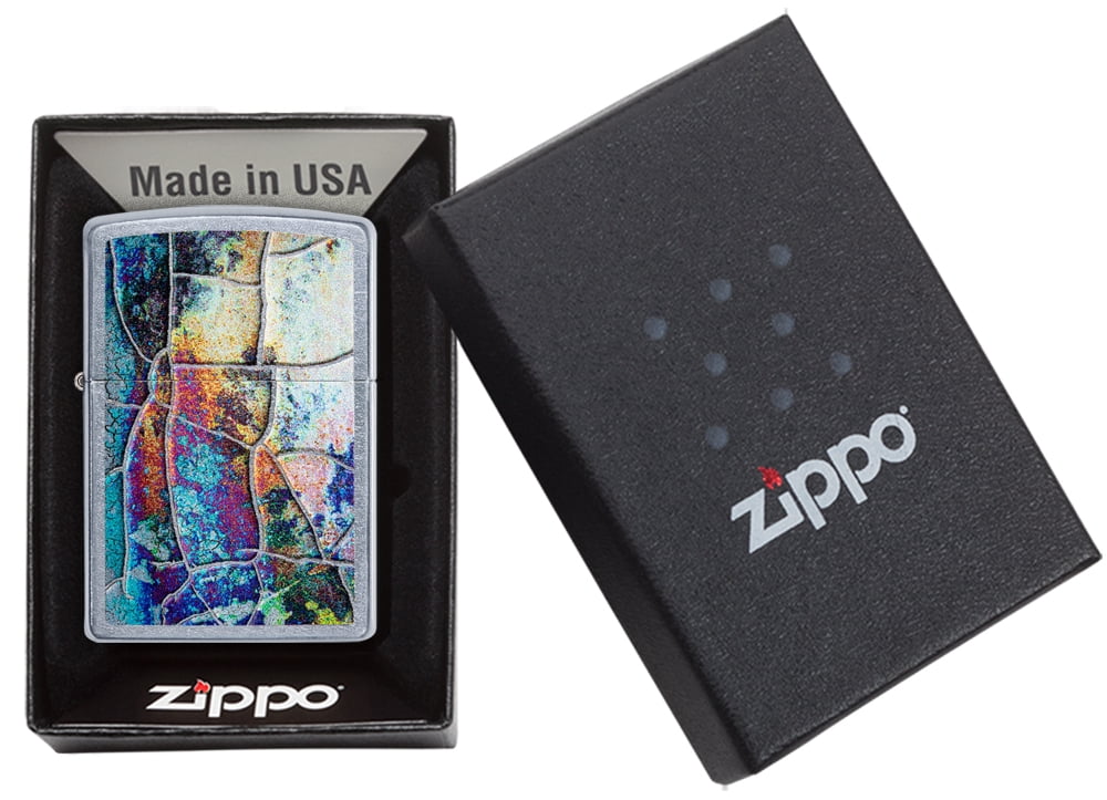 Zippo Rust Patina Street Chrome Windproof Pocket Lighter