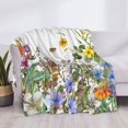 thumbnail image 3 of Honeii Herbs and Wildflowers print throw blanket, crafted from cozy cotton flannel, offers versatile home decor as a bedding suitable for all seasons.-50"x40", 3 of 6