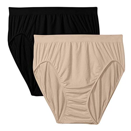 

2 Pack Black and Nude Bali Briefs 303j hi-Cut