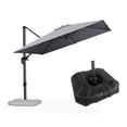 thumbnail image 4 of PURPLE LEAF 9 Feet Patio Umbrella with Base Outdoor Cantilever Square Umbrella Aluminum Offset Umbrella with 360-degree Rotation for Garden Deck Pool Patio Light Grey, 4 of 14