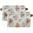 thumbnail image 2 of GZHJMY Storage Basket Woodland Animals Foldable Canvas Laundry Baskets Bin Waterproof Inner Layer with Sturdy Handles for Toy Nursery Blanket Clothes 2 Pack, 2 of 7