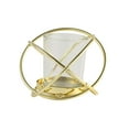 thumbnail image 6 of Efavormart Pack of 3 Gold Metal Geometrical Orb Flower Vase Candle Holders Votive Glass Included, 6 of 10