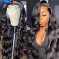 thumbnail image 4 of Lumiere Brazilian Body Wave Lace Front Human Hair Wigs 13×4 Lace Front Wig Cap 150% Natural Black 18", 4 of 7