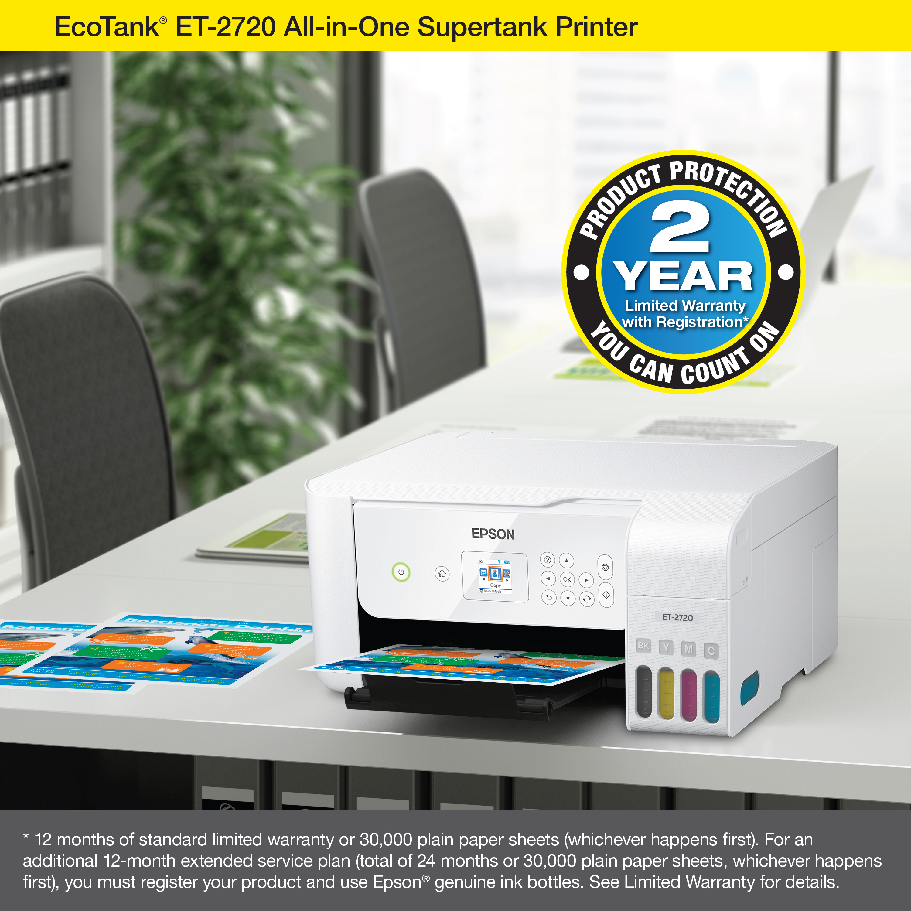 Epson C11CH42202 EcoTank ET-2720 All-in-One Supertank Printer - White - image 3 of 7