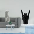 thumbnail image 2 of Figura de escritorio de gato con gesto de roca, estatua de resina, esculturas artísticas, adorno de estante moderno con diseño creativo, adecuado para, 2 of 8