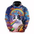 thumbnail image 5 of Sudadera con capucha con estampado 3D de gato arcoíris y galaxia para hombre, ropa con diseño de dibujos animados, sudaderas de gatos, ropa de calle masculina de hip hop, sudadera con capucha con taco, 5 of 5
