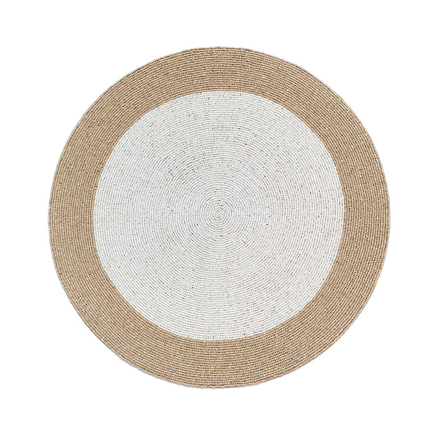 Croscill Yuna Beaded Round Placemats Natural