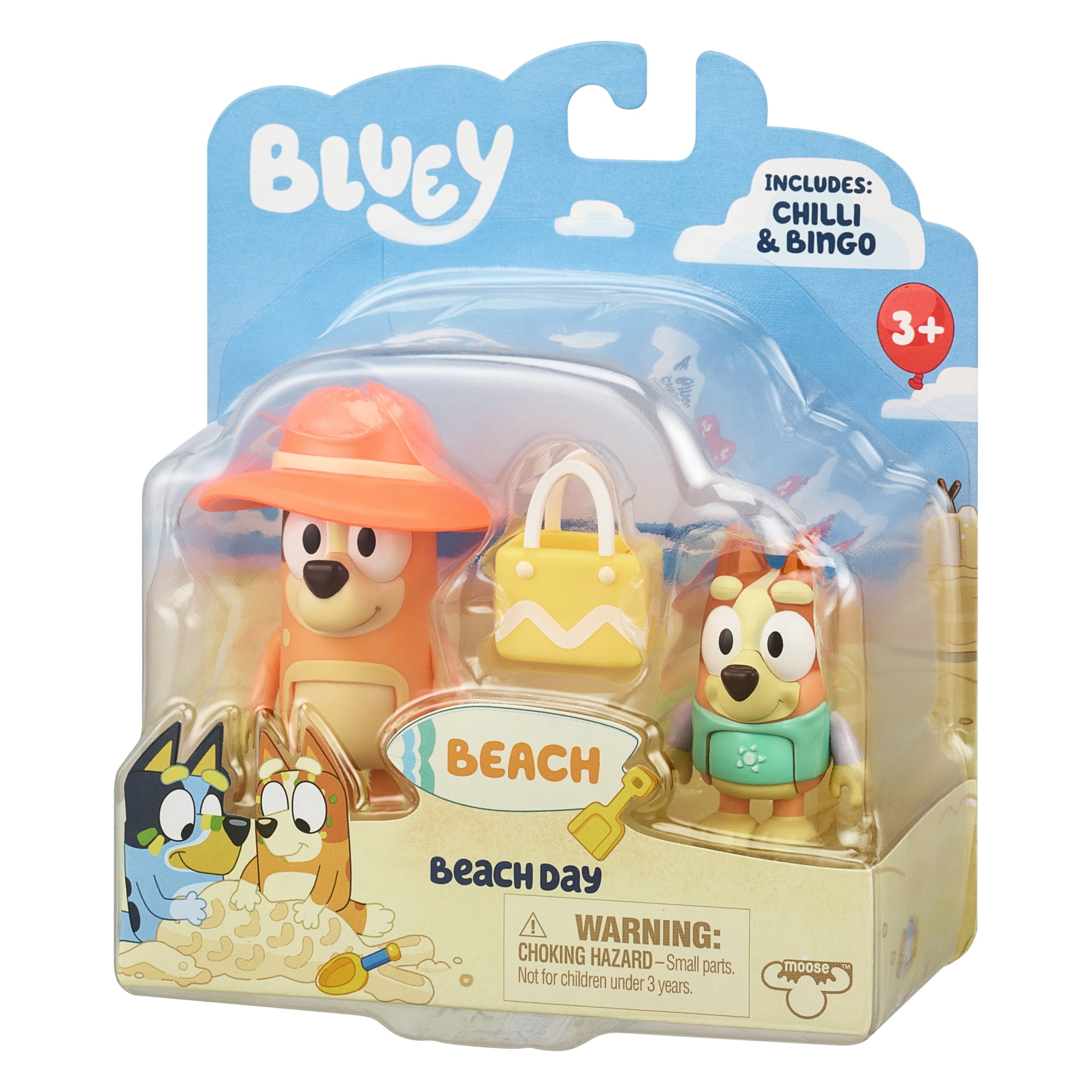Bluey, Beach Day Figures, 2-Pack, Includes Bingo and Mum