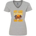 thumbnail image 3 of Inktastic Axe Throwing Funny Gift Women's V-Neck T-Shirt, 3 of 5