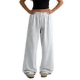 thumbnail image 5 of Cargo Sweatpants for Women Cargo Pants Women High Waist Womens Wide Leg Pants Capri Pants for Women Plus Size Women Pants Casual Work Camo Cargo Pants for Women Light Gray M, 5 of 7