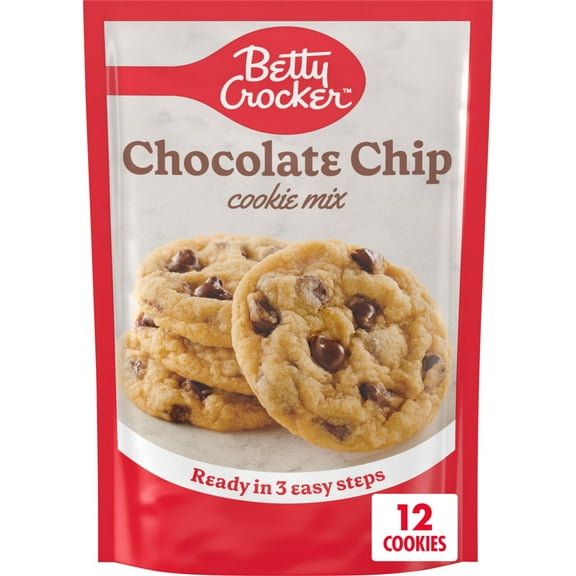 Betty Crocker Chocolate Chip Cookie Mix, Makes (12) 2-inch Cookies, 7.5 oz.