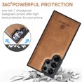 thumbnail image 7 of ELEHOLD for Samsung Galaxy S24 Detachable Wallet Case Premium PU Leather 2-in-1 Magnetic Removable Zipper Card Holders RFID Blocking Shockproof Protection Kickstand Leather Case,Brown, 7 of 7