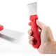 thumbnail image 3 of Raspador De Limpieza, Utensilios De Limpieza Para Hornos, Estufas, Placa De Inducción, Raspador De Acero Inoxidable, Multicocina De Plástico, Rojo, 2 Piezas, Versión Recta, 3 of 5