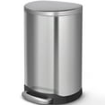 thumbnail image 2 of Innovaze 10.6 Gallon/40 Liter Stainless Steel Step Trash Can, Space-Saving Semi-Round Kitchen Trash Can, Silver, 2 of 13