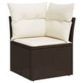 thumbnail image 3 of vidaXL Garden Sofa Set Brown, Cream White, 3 of 9
