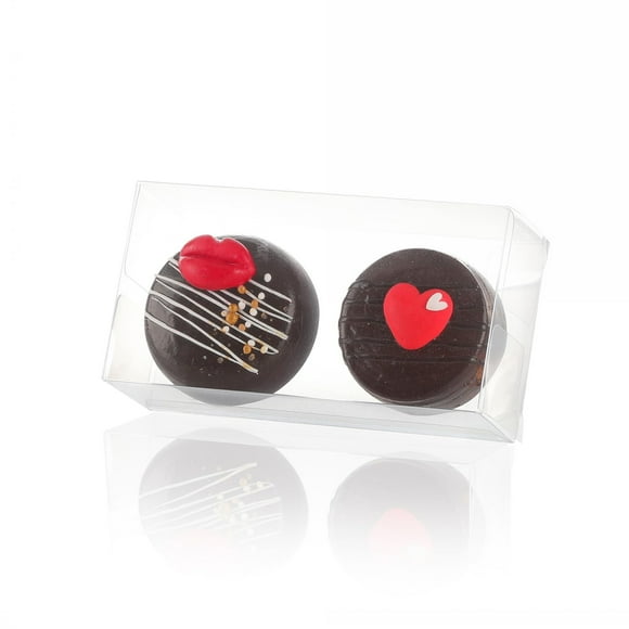 Macaron Boxes SLShePack de plástico transparente, 100 unidades para 2 macarons