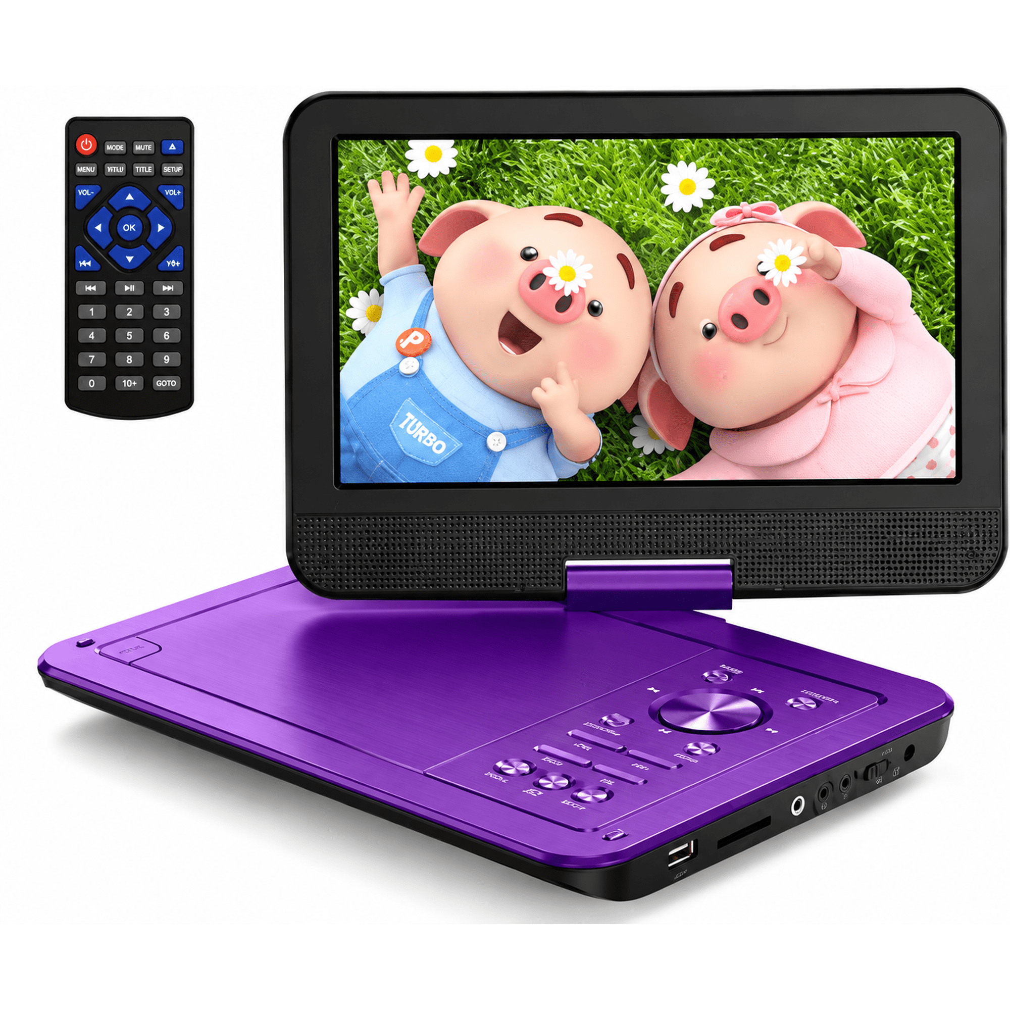 CocoBear 12.5" Portable DVD Player, 10.5" HD Screen for Car and Kids, 6H | Easy Setup for Kids & Elderly, All-Region Playback, Headphone Jack, AV-IN/AV-OUT, Not Support Blu-ray