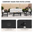 thumbnail image 5 of KINGYES 8 Piece HDPE Patio Furniture Set with Umbrella, All Weather Outdoor Modular Sectional Sofa Set, Patio Conversation Set, Black Frame with Beige Cushions, 5 of 8