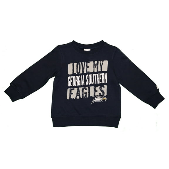 NCAA GSU Georgia Southern University Love My Eagles Toddlers' Crew Neck Fleece (Georgia Southern Eagles, 3T)