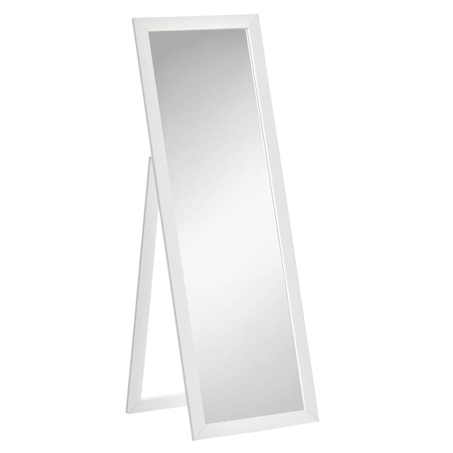 58" x 20" Full Length Mirror with Frame, Floor Standing Mirror, Rectangular Full Body Mirror for Bedroom, Living Room, White