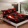 thumbnail image 2 of Gamer Fitted Sheet Teens Queen Size Gaming Controller Bed Sheets 3Pcs Gamer Gifts Bedding Set for All Season - 1 Fitted Sheet 2 Pillow Cases (Queen,Red), 2 of 4
