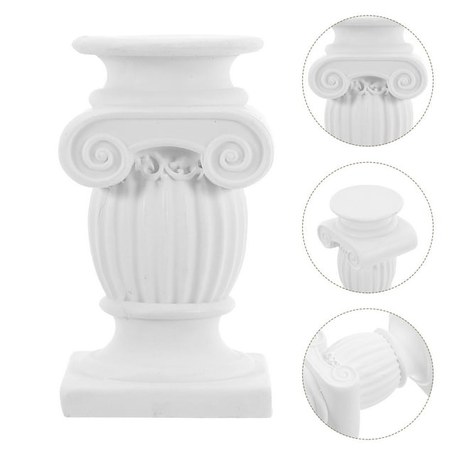OULII Mini Colonnes de Mariage en Résine Blanche Lot de 1 Colonne Romaine Décorative pour la Maison
