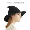 thumbnail image 6 of LAVA Modern Witch Hat Wool Knitted Halloween Witch Hats for Masquerade Cosplay Costume Daily (Gray), 6 of 8
