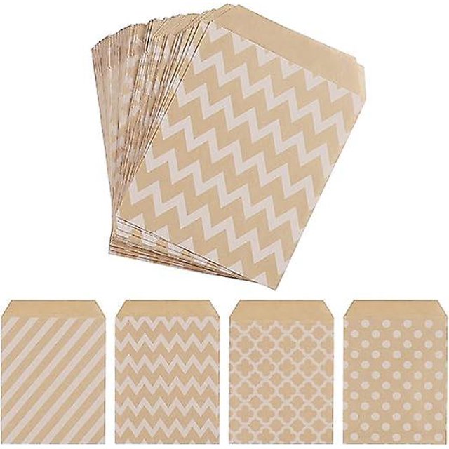 Bolsas de papel kraft BRI para Dulces Paquete de 100 4 estilos diferentes 13 x 18 cm