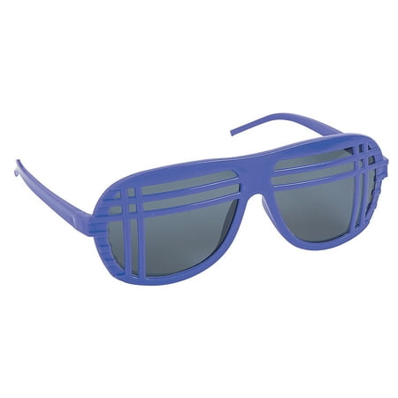 Fun Express - Neon 80s Style Sunglass Purple 1pc - Apparel Accessories - Eyewear - Sunglasses - 1 Piece