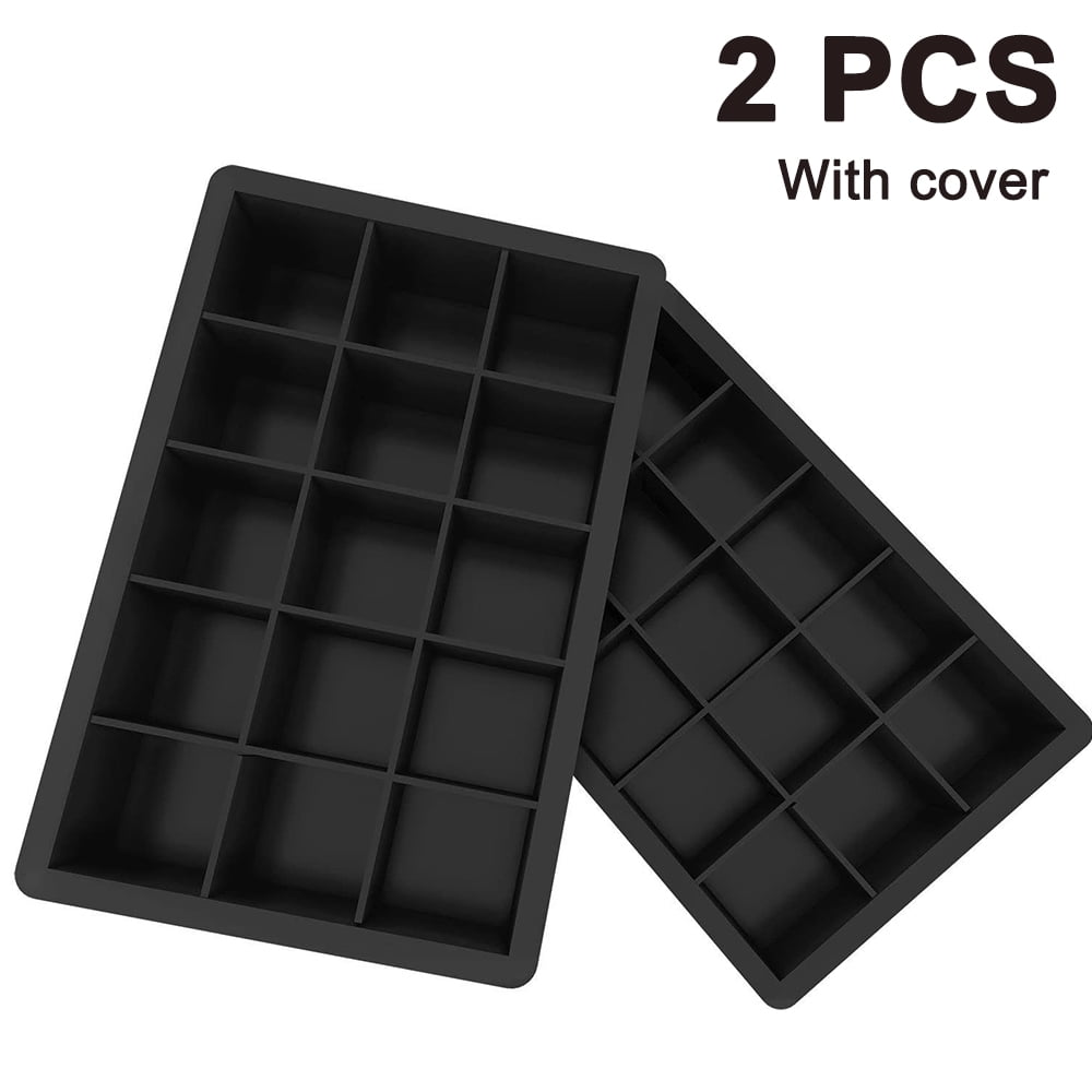 15-Cavity Silicone Square Ice Tray Mold Frozen Maker Ice Cube Bar Mould US Stock 