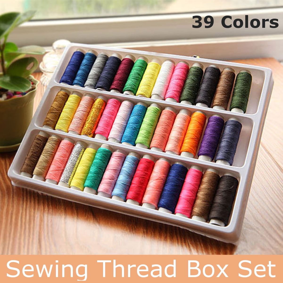 39 Roll Sewing Cotton Thread Box Kit Set For DIY Sewing/Embroidery