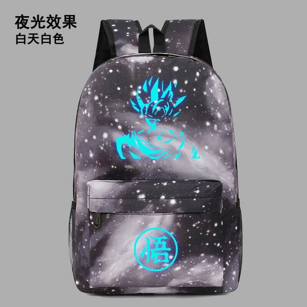 Mochila escolar luminosa de Dragon Ball Goku para niños, a la moda de nailon morral escolar, impermeable, para viajes al aire libre, regalo