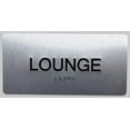 thumbnail image 1 of Lounge Sign Silver-Tactile Touch Braille Sign (Aluminium !!, Brush Silver,Size 4x8)- The Sensation line(ref-2022-4), 1 of 4