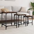 thumbnail image 1 of vidaXL Nesting Coffee Tables 3 pcs Smoked Oak Engineered Wood, 1 of 5