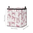 thumbnail image 3 of Taicans Pink Bow Storage Bin with Handles,Large Fabric Storage Box with Lid,Collapsible Organizer for Clothes,Toys,Dorm & Bedroom,Cute Bowknot Design, 3 of 6