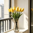 thumbnail image 4 of Artificial Tulips Rustic-Style Faux Stems - Decorative Blooms for Floral Arrangements, Wedding Photography Prop, Yellow, Ccwuwei, 4 of 6