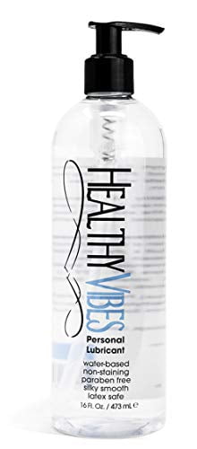 Water Based Sex Lube 16 oz by Healthy Vibes Intimate Personal Lubricant Stain Free & Condom Safe Adult lube for men, women, and couples