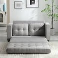 thumbnail image 4 of Folding Sofa Bed, Futon Loveseat Sleeper Sofa with Pull Out Bed and Pockets, Comfy 3 in 1 Convertible Small Couch for Living Room Bedroom Apartment (Light Gray, Velvet), 4 of 7