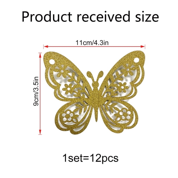 Pegatinas de pared decorativas para el hogar, con diseño de mariposas en blanco y negro, 3D, huecas, de PVC, para sala de estar y habitación de niños