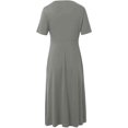 thumbnail image 5 of Robes de Printemps pour Femmes Décontractées Manches 3/4 Longue Robe Évasée Basique Plage Vacances Travail Maxi Robe 2025, 5 of 5