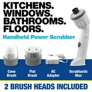 Bell+Howell Scrubtastic Max Spin Scrubber Rechargeable Spin Scrubber Multipurpose Cordless Power Electric Cleaner with 2 Brush Heads