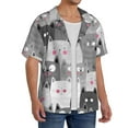 thumbnail image 2 of Kdxio Men'S Hawaiian Shirt For Men Short Sleeve Shirt Cats Group Summer Casual Holiday Beach Button Down T-Shirts, 2 of 5