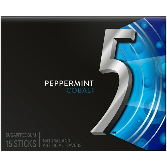 5 Gum Peppermint Cobalt Sugar Free Chewing Gum - 15 Ct